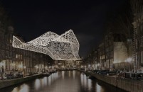 'The Lace' van 28 km polyester touw en Dyneema in Amsterdam