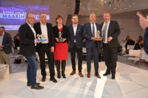Drie bedrijven vielen in de prijzen bij de Rethink Awards: (vlnr) Oerlemans Packaging met Bag2Bag, AFP met Katan-Ex Biobased en Omefa met SubTiles
